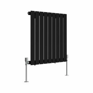 Karlstad 600 x 614mm Black Single Horizontal Flat Panel Designer Radiator