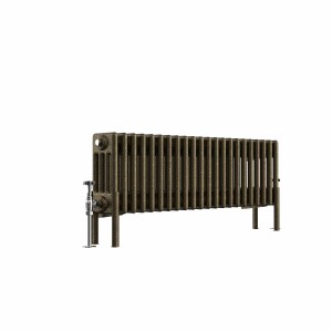Bern 300 x 1010mm Black Gold Four Column Horizontal Traditional Radiator