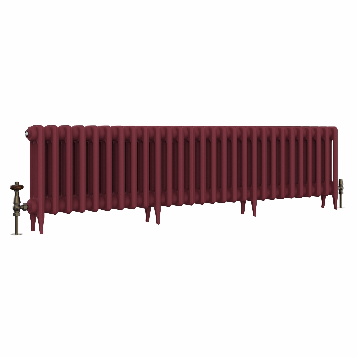 Classic  450 x 1770mm Farrow & Ball Eating Room Red Triple Column Cast Iron Radiator - 28 Sections