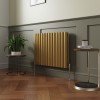 Norden 600 x 768mm Metallic Gold Double Oval Column Horizontal Designer Radiator