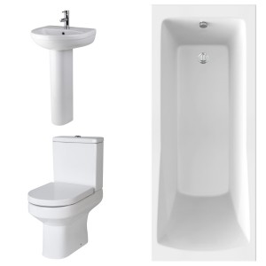 Calgary Modern Bathroom Suite with Single Ended Bath - 1700 x 700mm