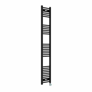 Fjord 1800 x 300mm Curved Black Thermostatic Touch Control Wifi Electric Heated Towel Rail