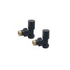 Chelsea Black Round Head Angled Radiator Valves