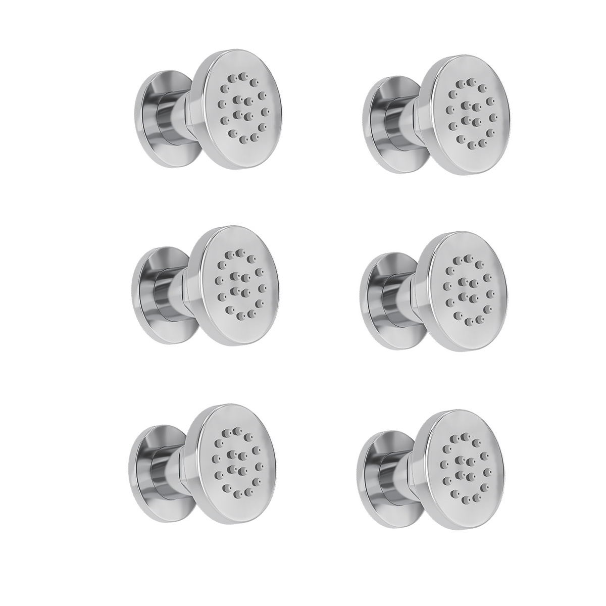 Modern 50mm Round Body Jet x 6 - Chrome