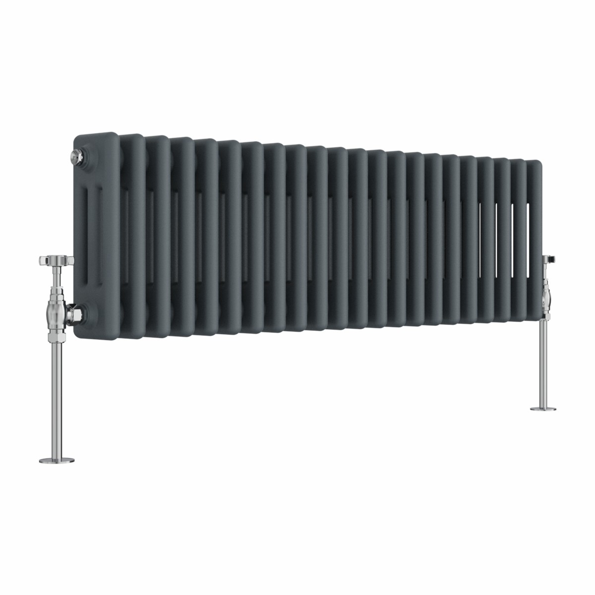 Bern 300 x 1010mm Anthracite Triple Column Horizontal Traditional Radiator