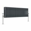 Bern 300 x 1010mm Anthracite Triple Column Horizontal Traditional Radiator