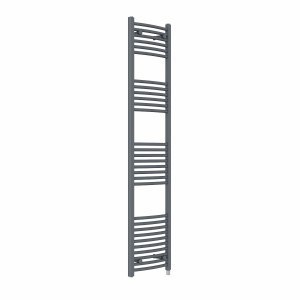 Fjord 1800 x 400mm Curved Anthracite Prefilled Electric Heated Towel Rail