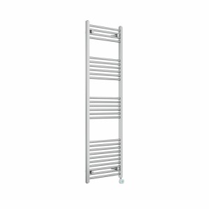 Bergen 1600 x 500mm Straight Chrome Thermostatic Touch Control Electric Heated Towel Rail