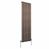 Norden 1600 x 473mm Black Copper Single Oval Column Vertical Designer Radiator