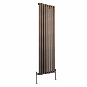 Norden 1600 x 473mm Black Copper Single Vertical Oval Column Designer Radiator