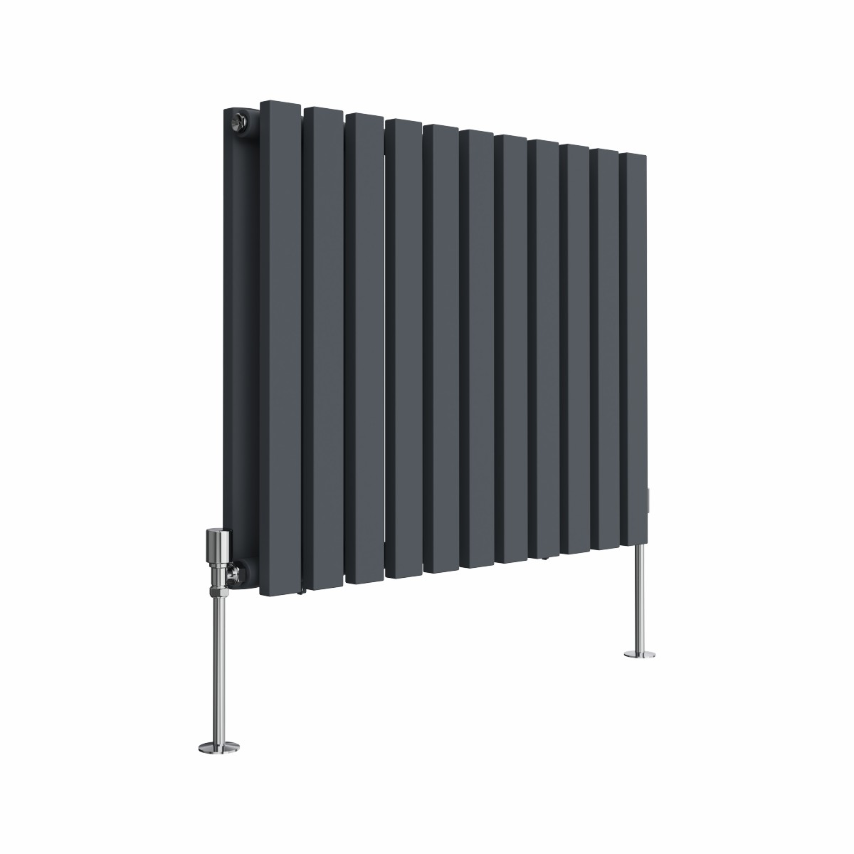 Lulea 600 x 760mm Anthracite Double Horizontal Flat Panel Designer Radiator
