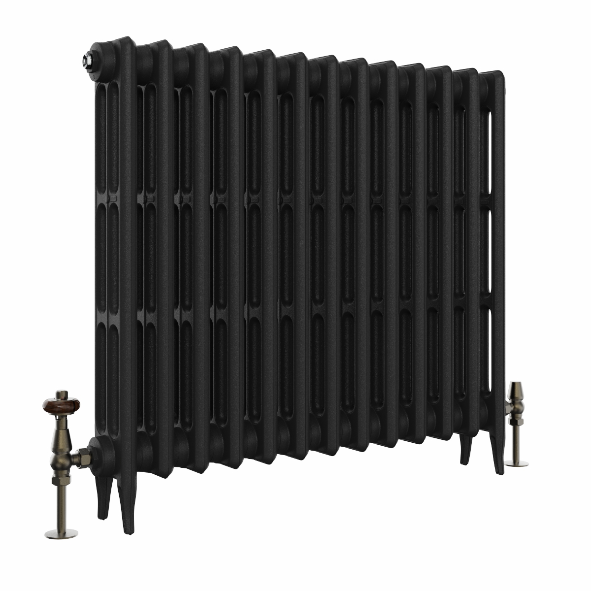 Classic 745 x 840mm Black Primered Finish Triple Column Cast Iron Radiator - 13 Sections