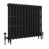 Classic 745 x 840mm Black Primered Finish Triple Column Cast Iron Radiator - 13 Sections