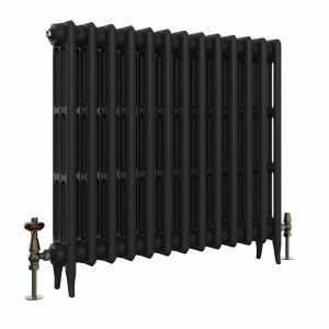 Classic 745 x 840mm Black Primered Finish Triple Column Cast Iron Radiator - 13 Sections