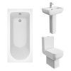 Feel 600 Modern Bathroom Suite with Essential Single Ended Bath - Choice of Bath Size, Bath Panel and Toilet Type