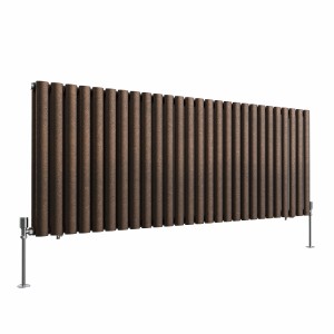 Norden 600 x 1594mm Black Copper Double Horizontal Oval Column Designer Radiator