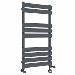 Juva 950 x 500mm Dual Fuel Sand Grey Flat Panel Thermostatic Touch Control Electric Heated Towel Rail