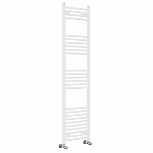 Fjord 1600 x 400mm Curved White Heated Towel Rail