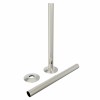Brushed Nickel 180mm Radiator Pipes & Collars One Pair