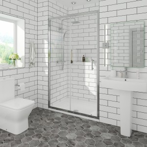 Ennerdale - 1100mm Single Sliding Shower Door - Chrome