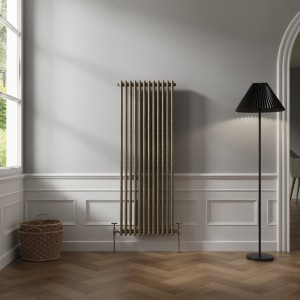 Bern Black Gold Vertical Column Coloured Radiator - Choice of Size