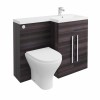 Calm Grey Right Hand Combination Vanity Unit Basin L Shape with Back to Wall Fresh Curved Toilet & Soft Close Seat & Concealed Cistern - 1100mm