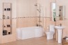 Fresh Curved Bathroom Suite with Right Hand P Shape Shower Bath