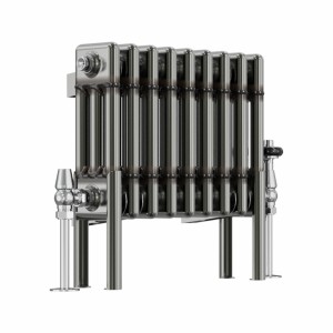 Bern 300 x 425mm Raw Metal Triple Column Horizontal Traditional Radiator