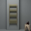 Carisa Fame 1220 x 500mm Brushed Brass Anodized Designer Aluminium Towel Rail
