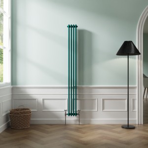 Bern 1800 x 200mm Blue Green Double Vertical Column Radiator