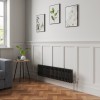 Bern 300 x 1190mm Black Double Column Horizontal Traditional Radiator