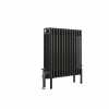 Bern 600 x 605mm Black Silver Four Column Horizontal Traditional Radiator