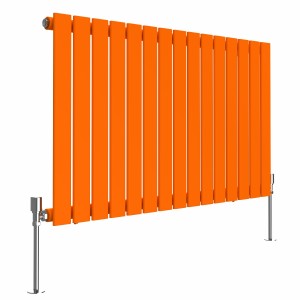 Karlstad 600 x 1022mm Bright Orange Single Flat Panel Horizontal Designer Radiator