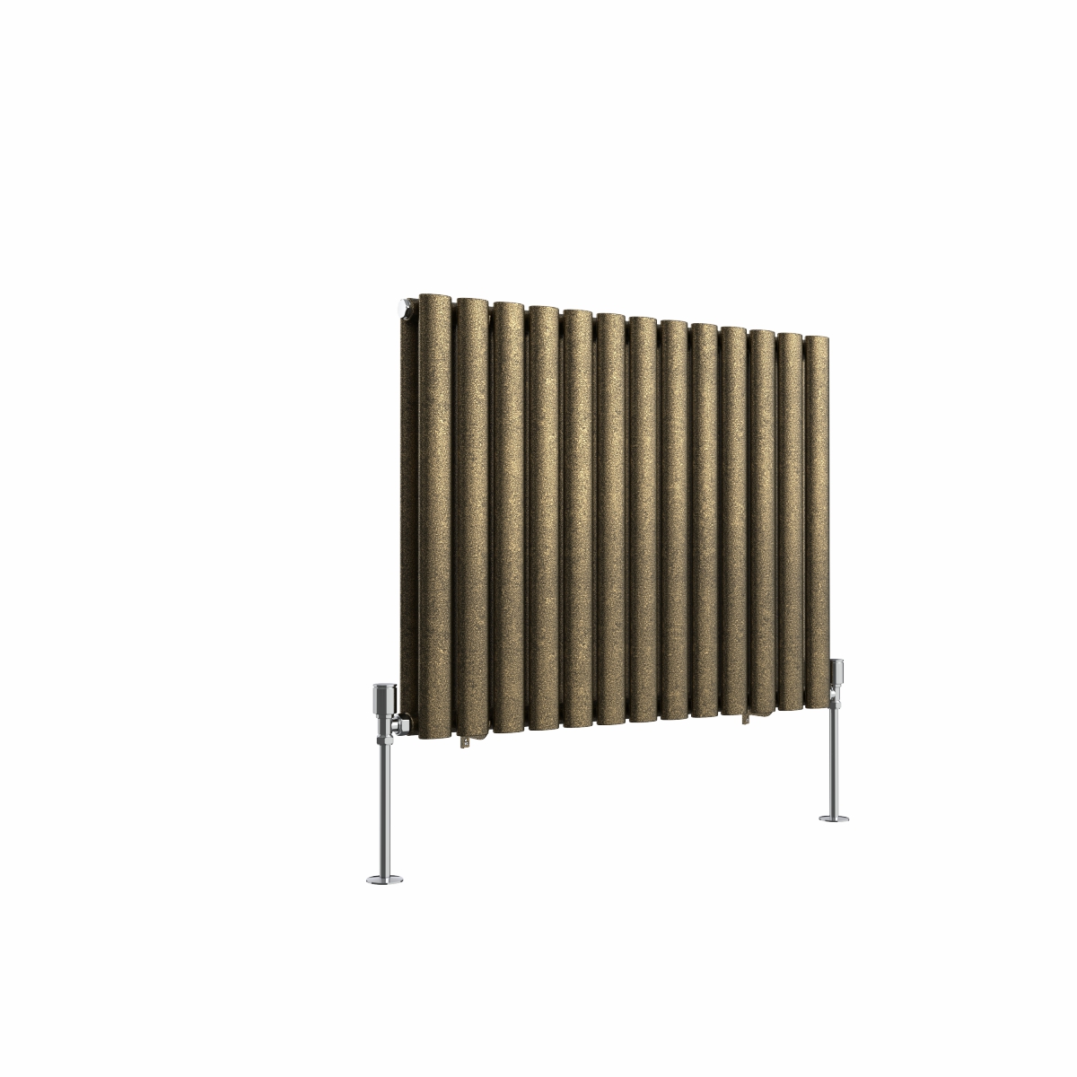 Norden 600 x 768mm Black Gold Double Horizontal Oval Column Designer Radiator