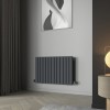 Karlstad 600 x 886mm Anthracite Double Horizontal Flat Panel Designer Radiator