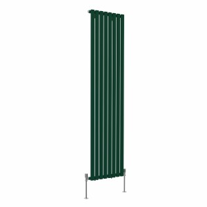 Norden Moss Green Oval Column Vertical Designer Radiator - Choice of Size