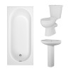 Splash Modern Bathroom Suite with Single Ended Bath - 1400 x 700mm