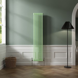 Bern 1800 x 380mm Pastel Green Double Vertical Column Radiator