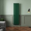 Norden 1800 x 473mm Moss Green Double Oval Column Vertical Designer Radiator
