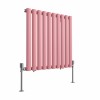 Norden 600 x 591mm Rose Clair Pink Single Oval Column Horizontal Designer Radiator