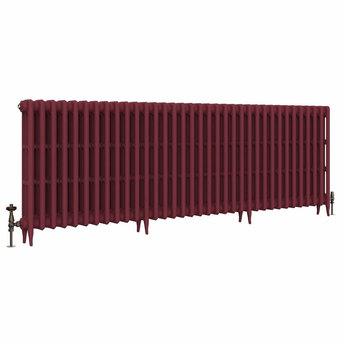 Classic  745 x 2204mm Farrow & Ball Eating Room Red Triple Column Cast Iron Radiator - 35 Sections