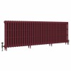 Classic  745 x 2204mm Farrow & Ball Eating Room Red Triple Column Cast Iron Radiator - 35 Sections