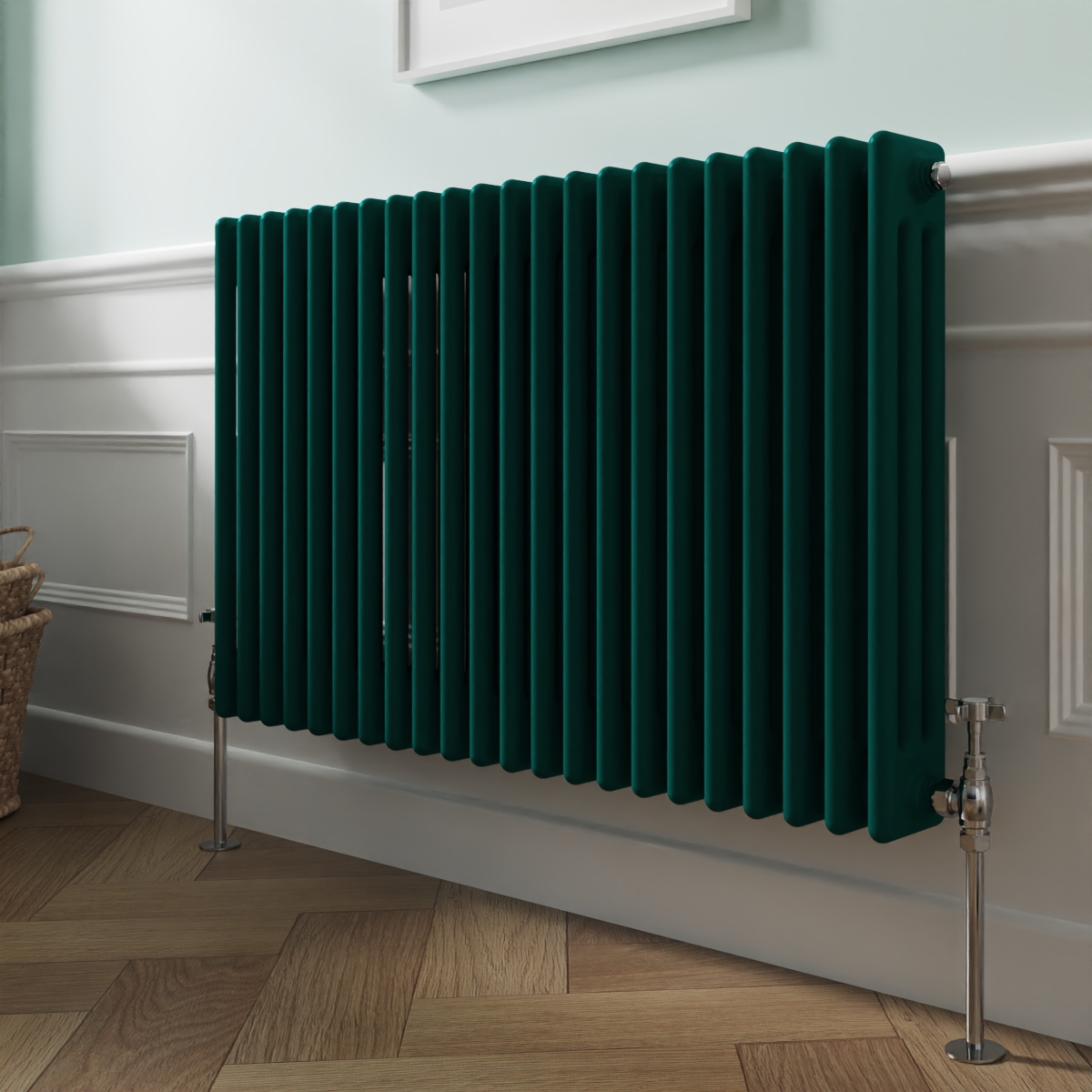 Bern 600 x 1010mm Blue Green Triple Horizontal Column Radiator