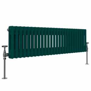 Bern 300 x 1190mm Blue Green Double Horizontal Column Radiator