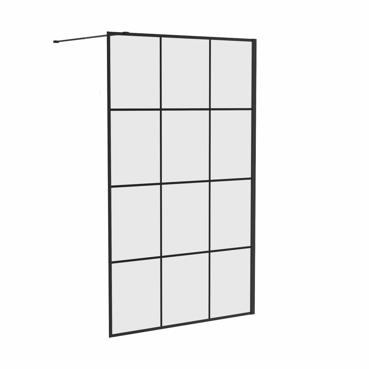 Wasdale - 1100mm Wet Room Screen - Black Grid