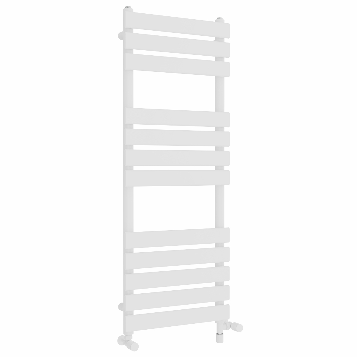 Juva 1200 x 450mm Dual Fuel White Flat Panel Simple Electric Heated Towel Rail