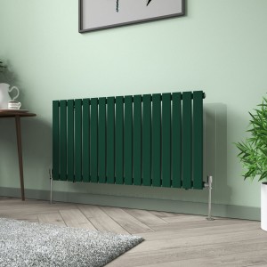 Karlstad 600 x 1158mm Moss Green Single Flat Panel Horizontal Designer Radiator