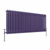 Bern 600 x 1460mm Elegant Purple Triple Column Horizontal Traditional Radiator