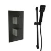Beauly Matt Black Twin Square Handle Concealed Valve with Riser Rail (1 Outlet)