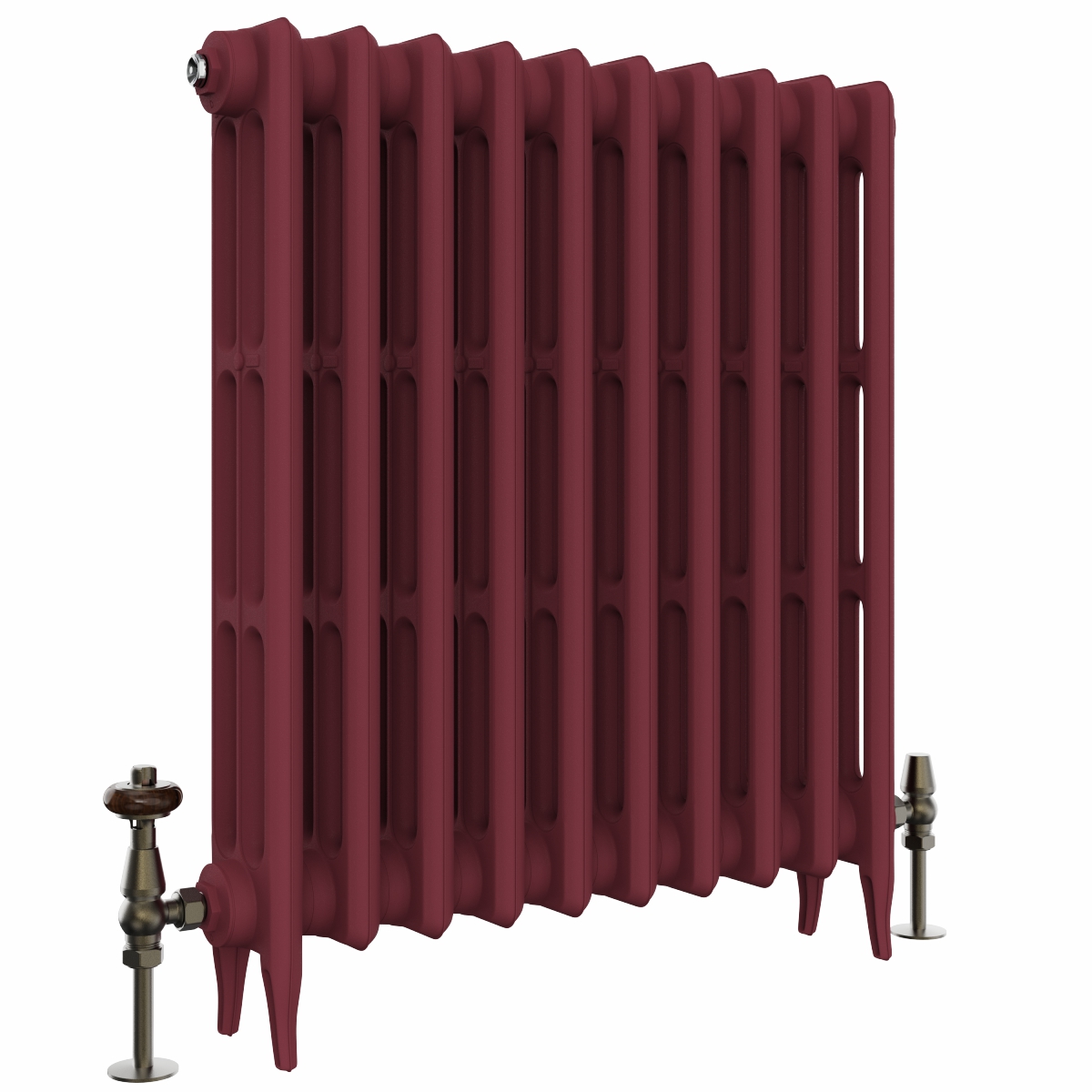 Classic  745 x 654mm  Farrow & Ball Eating Room Red Triple Column Cast Iron Radiator - 10 Sections